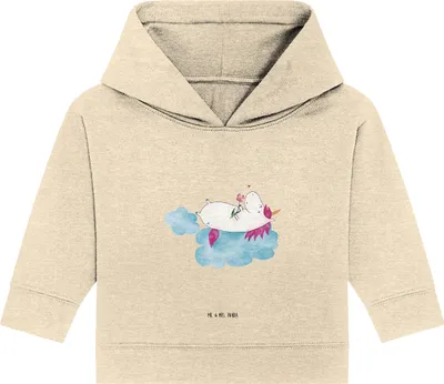 Produktbild von Mr. & Mrs. Panda Organic Baby Hoodie Einhorn Verliebt 24. - 36. Monat - Natural Raw - Geschenk, Unicorn, Einhörner, Kapuzenshirt, Liebe, Freundin, Kapuzensweatshirt