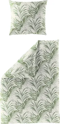 Produktbild von BIERBAUM Bettwäsche Mako-Satin grün 155x220cm, mit 1 Kissen
