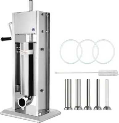 Produktbild von Worstenvuller Deluxe 5L – Vertikale Wurstfüllmaschine – Edelstahl – Mit 5 Füllaufsätzen – Manuell