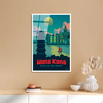 Produktbild von Wallity, UV-996 - 30 x 45, Dekorative Malerei aus gehärtetem Glas, Mehrfarbig, 100 % gehärtetes Glas, 30 x 45 cm