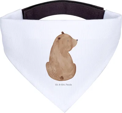 Produktbild von Mr. & Mrs. Panda Hundehalstuch Bär Schulterblick - Weiß - Geschenk, Hunde Hals Tuch, Motivation, Halstuch Für, Hund, Bandana, Bären, Teddy, Weltansicht, Weisheit