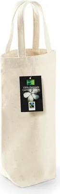 Image de Westford Mill W620 | Fairtrade Coton Bottle Bag 8 x 27 x 8 cm - Couleur : Natural - Taille : One Size