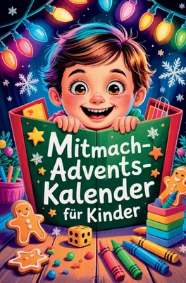 Produktbild von Mitmach-Adventskalender für Kinder: 24 Tage voller Spaß mit Rätseln, Ausmalbildern & Spielen für eine magische Vorweihnachtszeit
