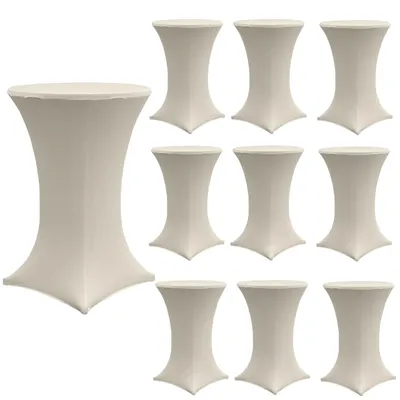 Produktbild von 10x Stehtischhusse Tischdecke Husse Bistrotisch Partytisch Stretch Ø 60 cm beige