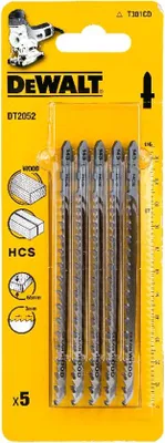 Imagen del producto de Hoja de sierra de calar DEWALT, HCS, para madera, <65 mm, 5 unidades
