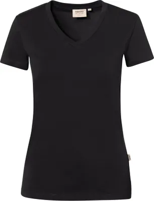 Produktbild von HAKRO Damen V-Shirt Stretch #172 Gr. 2XL schwarz