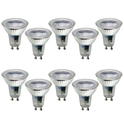 Produktbild von 10 x LED Leuchtmittel Glas Reflektor GU10 4,5W = 51W 355lm warmweiß 2700K 38°