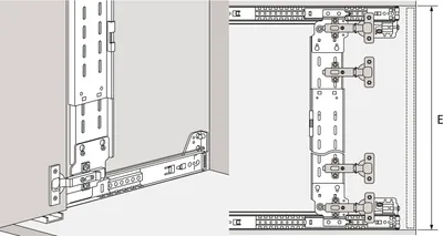Produktbild von Accuride 1432 Scharnierleiste (Stahlleiste) mit Schrauben Stahl schwarz 5-teilig