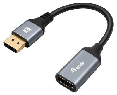 Obrázok produktu pre Equip 133449, DisplayPort, HDMI, 0,15 m, Čierna, Šedá