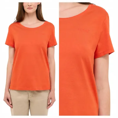 Produktbild von Mustang | Alma Damen-Freizeit-T-Shirt aus Baumwolle in Ziegelrot, Größe XS