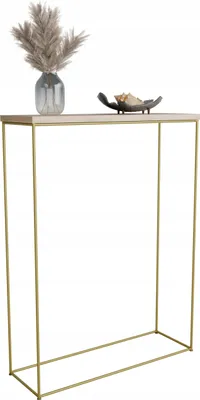Zdjęcie produktu dla Konsola metalowa toaletka stolik półka stojąca loft złoty sonoma glamour