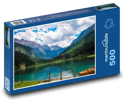 Zdjęcie produktu dla Puzzle 500 Górskie jezioro z turkusową wodą - martinpuzzle