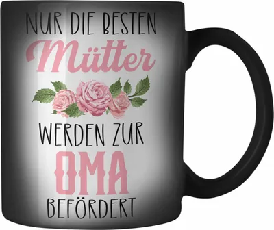 Produktbild von Trendation - Du Wirst Oma 2023 Farbwechsel Zauber-Tasse Geschenk Schwangerschaft Verkünden Überraschung Geschenkidee Schwangerschaftsverkündung (Schwarz)