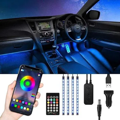 Obrázok produktu pre RGB LED osvetlenie interiéru auta, 48 farebných LED, vodotesné, 12 V