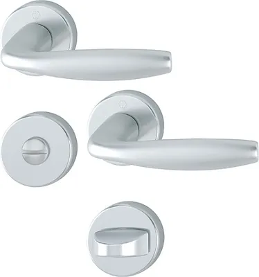 Produktbild von Hoppe New York Rosettengarnitur F1 Aluminium Natur 1810/42KV/42KVS, Bad WC