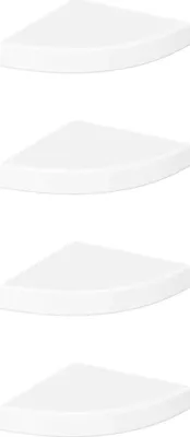 Produktbild von vidaXL Schwebende Eckregale 4 Stk. Hochglanz-Weiß 25x25x3,8 cm MDF