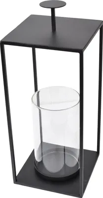 Image de LOFT42 Lanterne Bradley avec verre - noir - 32x15x15