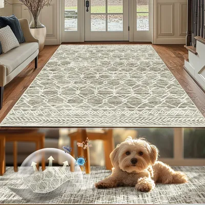Waschbarer Boho-Teppich, Marokkanisch, 120x180 cm, Braun