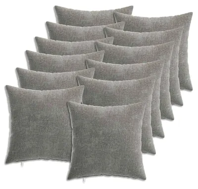 Productafbeelding van vidaXL Kussenhoezen, 12 stuks, HEERLEN, donkergrijs, 40 x 40 cm