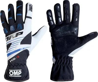 Immagine prodotto di Guanti da karting per bambini OMP KS-3 blu, bianco e nero, taglia 4