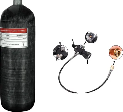 Obrázek produktu pro Nádrž HPA, konstrukce z uhlíkových vláken, vysoký tlakový výkon, 6,8 l s jedním ventilem