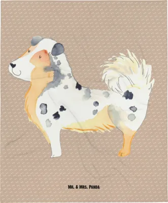 Produktbild von Mr. & Mrs. Panda Babydecke Hund Australien Shepherd - Hundeglück - Geschenk, Kinderwagendecke, Spruch, Schmusedecke, Kinderdecke, Schlummerdecke, Sprüche, Plaid