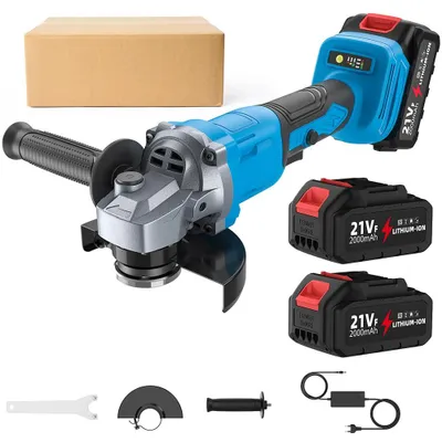 Produktbild von Akku-Winkelschleifer - 125 mm - Bürstenloser Motor - 3 Geschwindigkeitsstufen - 2 Akkus - Schneiden und Schleifen