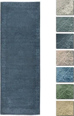 Produktbild von Kelim Vintage Teppich Wohnzimmer Blau 80 X 195 cm, Waschbar Boho Teppich Super Soft, Moderner Kurzflor Teppich
