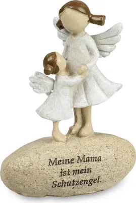 Produktbild von Engel mit Kind Meine Mama ist mein Schutzengel 10 cm Engel Dekofigur auf Stein
