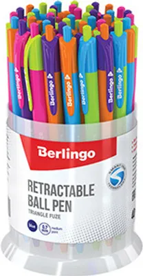Produktbild von Berlingo, długopis automatyczny kulkowe, niebieskie, 40szt, 0.7mm, Triangle Fuze RT