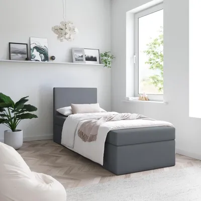 Produktbild von Bett Boxspringbett TOP MINI OHNE TOPPER , Bettkästen - Einzelbett, Stauraum, Schlafzimmer,Polsterbett (100x200, Dunkelgrau - ITAKA 14)