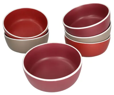 Produktbild von 6er Set Bowl-Schale Liz 550ml Schüssel Sand Terracotta Rot Dessert Salatschüssel