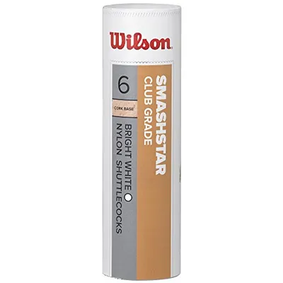 Produktbild von Wilson Smashstar Tube Shuttlecocks 78 (Schnelle Geschwindigkeit), weiß, Packung mit 6