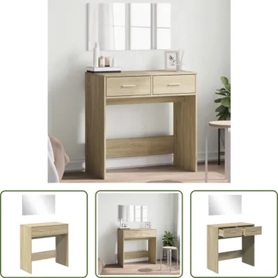 Obrázek produktu pro The Living Store Toaletní stolek se zrcadlem Sonoma dub 80x39x80 cm
