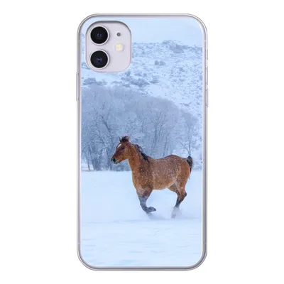 Produktbild von MuchoWow® Handyhülle Schutzhülle Hülle für iPhone 11 Pferde - Schnee - Winter Silikon Softcase Handy Hülle - Handytasche