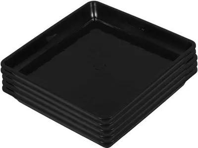 Immagine prodotto di Sottobicchieri rettangolari in plastica per piante - Set da 5, 18 x 18 cm