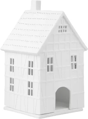 Productafbeelding van Living Lichthuis vakwerkhuis groot - Kerstmis - Porselein - Wit