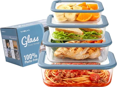 Produktbild von Frischhaltedosen, meal prep set, Borosilikatglas, für Lebensmittel, ausfallsicher