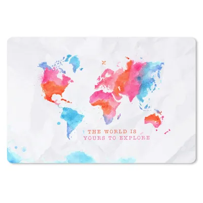 Produktbild von MuchoWow® Mauspad Mousepad Karte - Welt - Sprichwörter 27x18 cm - Mousepads - Maus Mat - Pad - Mausunterlage - Büroartikel - Desk Matten
