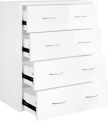 Produktbild von Kommode mit 4 Schubladen 60x30,5x71 cm Hochglanz-Weiß