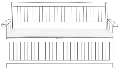 Produktbild von BELIANI Auflage für Gartenbank Cremeweiß Stoff mit Befestigung Reißverschluss Einfarbig UV-Beständig Outdoor Gartenausstattung Dickes Sitzkissen