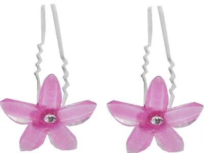 Produktbild von 2 Haarnadeln Strass Stern Blume lila