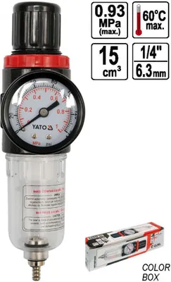 Produktbild von Druckluft Druckminderer mit Manometer Wasserabscheider für Kompressor Anschluss 1/4'