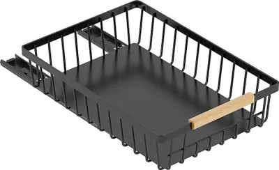 Produktbild von Küchen-Organizer 2er-Set - Ausziehbare Korbschublade für Küchenschrank - Für Gewürze und Flaschen - Metall - Bohrenfrei