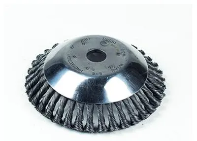 Image de Brosse Conique ø 200 Mm Avec Brins En Acier Torsadés Très Résistants. Alésage De 25,4 Mm. Idéale Pour Travail Sur Les Pavés, Les