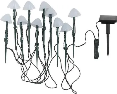 Produktbild von Solar LED Pilzleuchten für Außen, 10er Set, 3.8 m, Warmweiß, LUMISKY CHAMPY, Wegbeleuchtung