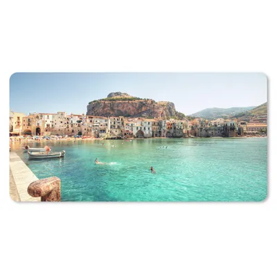 Produktbild von MuchoWow® Mauspad Mousepad Boot - Meer - Stadt 60x30 cm - Mousepads - Maus Mat - Pad - Mausunterlage - Nachhaltig