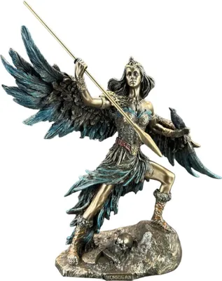 Produktbild von Skulptur „Morrigan – keltische Göttin des Krieges und der Magie“ – bronziert, handbemalt, detailreiche Sammlerfigur, 25 cm WU77827A4