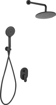 Produktbild von BELIANI Unterputz Duschset Schwarz Messing mit Armatur Regendusche 3 Strahlarten Duschbrause Einhebelmischer Modern 3 Funktion Duschsystem