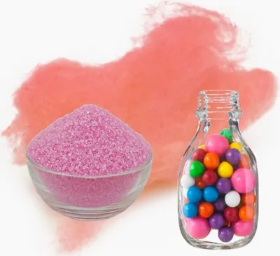 Produktbild von Zuckerwatte Zucker 100g mit Geschmack Bubble Gum Rosa Pink farbiger Aromazucker für die Zuckerwattemaschine